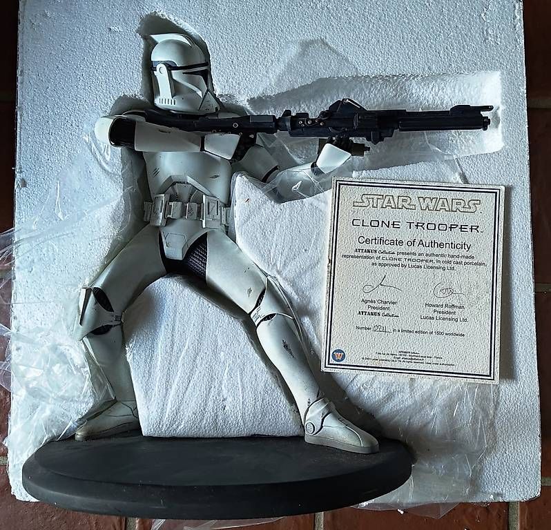 Star Wars Statuette: STAR WARS Statue CLONE TROOPER Attakus 2003 – Nuovo e nell'imballaggio originale da LAUSANNE venduto da swof