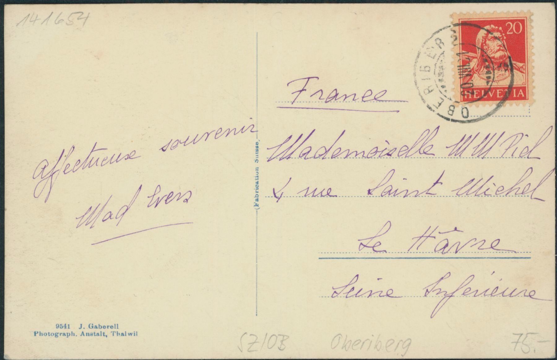Cartes postales: SZ Oberiberg – D'occasion à Schindellegi par dormay 1