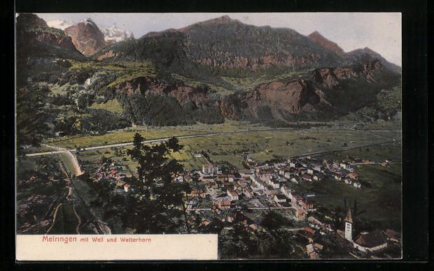 Cartoline postali: Meiringen, Generalansicht mit Weil und W – Usato da Berlin venduto da bartko-reher