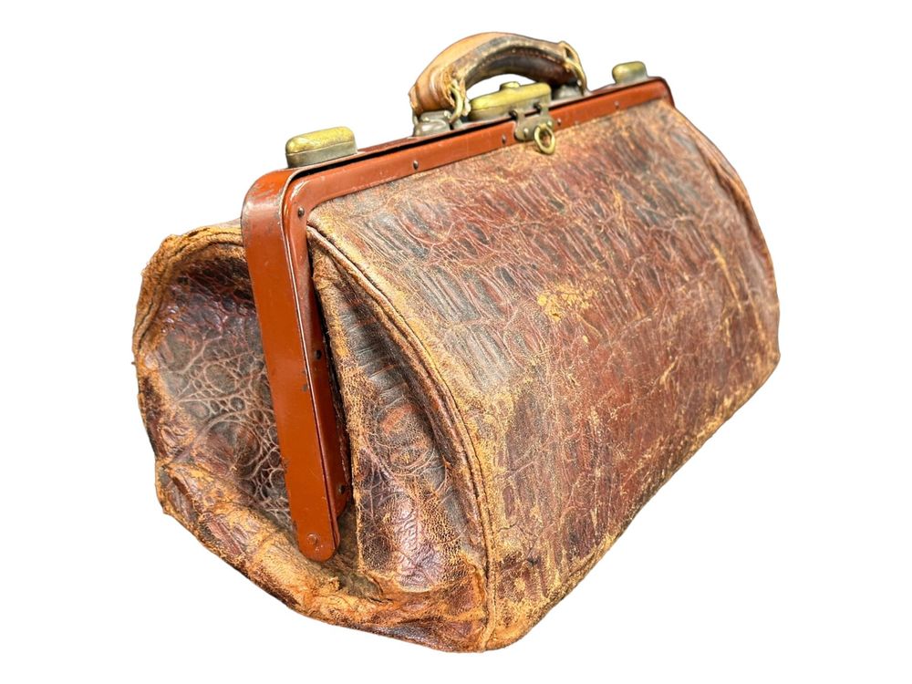 Sac vintage de médecin, cuir et laiton, années 1980 ? - Collection