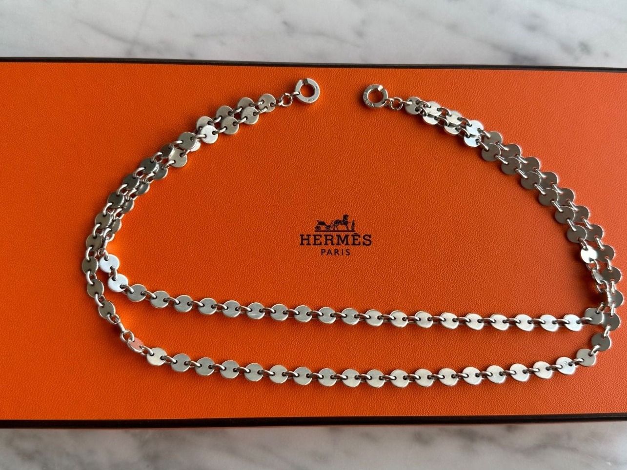 Hermès Catenine: Hermès Confetti Halskette, 925 Silber – Usato da Meilen venduto da aveneg