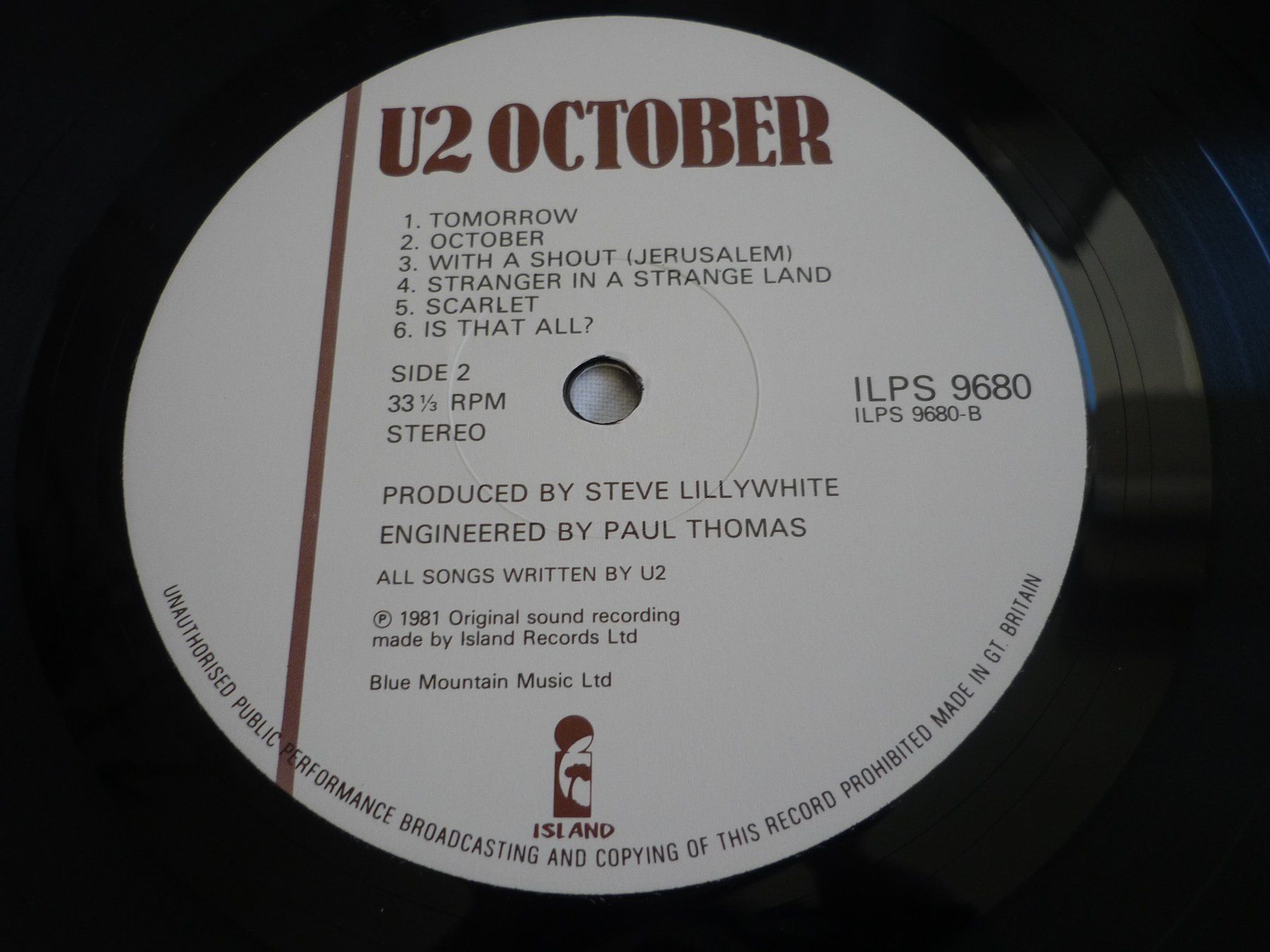 Dischi in vinile: 1x 12" Schallplatte - U2 october – Usato da Beringen venduto da Flatretriever 2