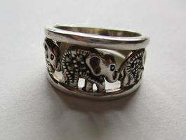 Bague éléphants argent 925