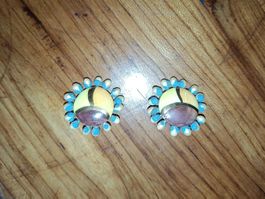 Boucles d'oreilles vintage clip en céramique