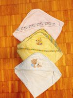 3x Baby Badetücher/Kapuzenbadetücher