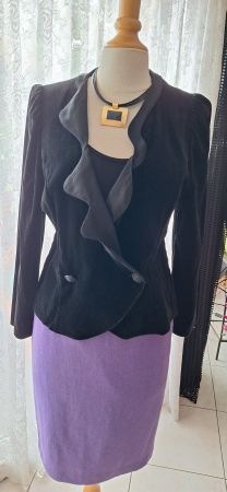 Veste noire en velours Vintage 36/38