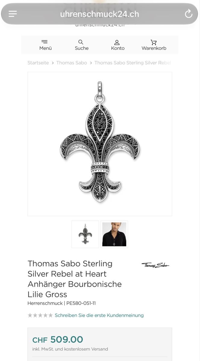 Thomas Sabo Catenine: Thomas Sabo Kette - Lilie mit Beads – Usato da Winterthur venduto da Concorde12 7