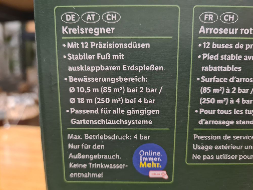 Gartensprenkler / Kreisregner Kaufen auf Ricardo