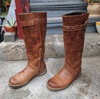 Damen Lederstiefel MARC braun mit Schnalle gefüttert, Gr. 39