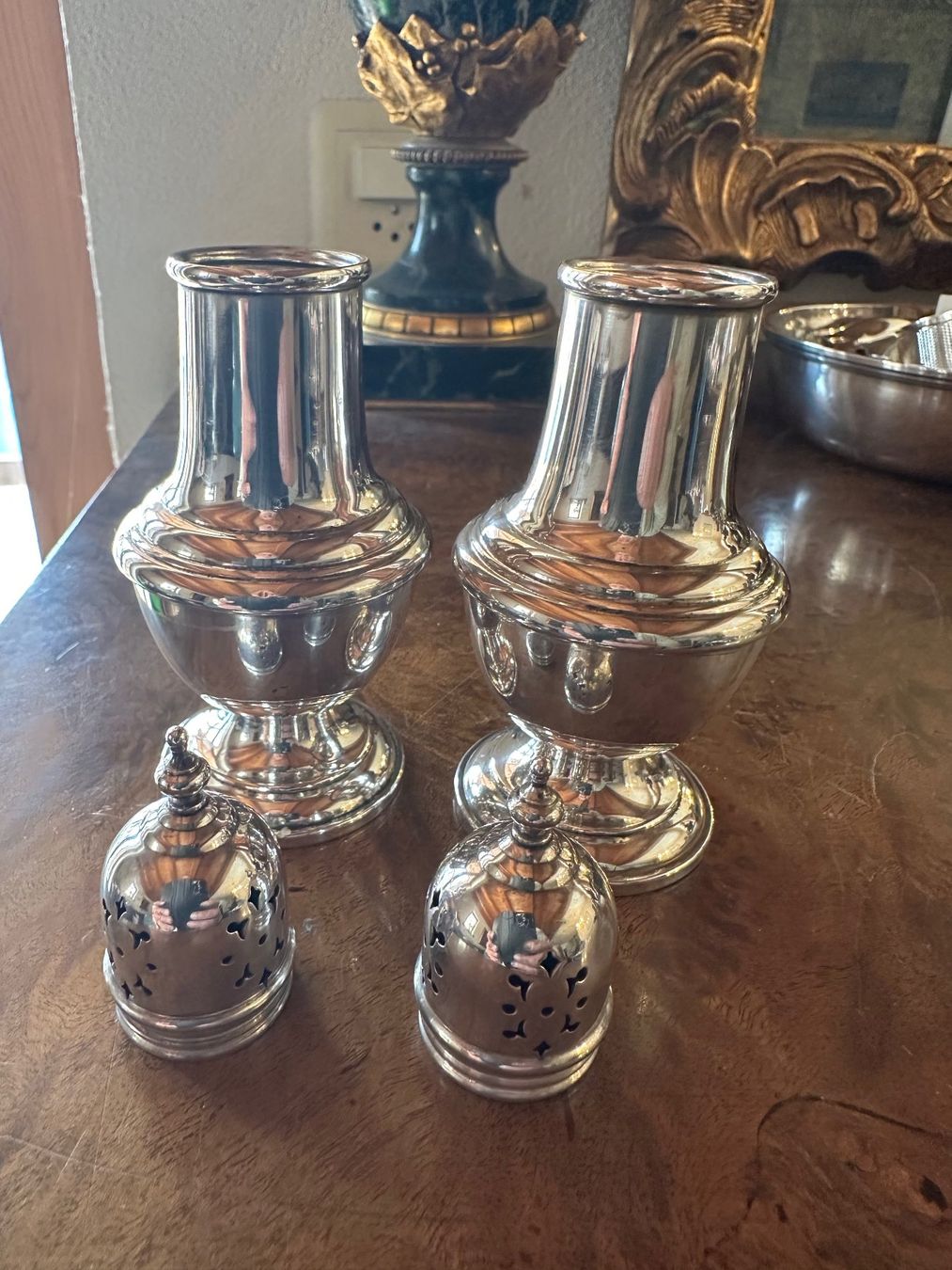 Set di piatti: Gorham Sterling Silber  paar Pfefferstreuer Amerika.....925 – Usato da Saas im Prättigau venduto da norman02 2