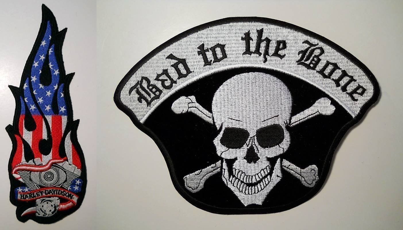 Toppe: BIKER LOT OF 2 PATCH HARLEY & BAD SKULL – Nuovo (secondo la descrizione) da Lugano venduto da YouWantUS