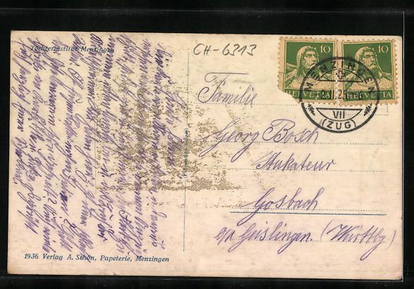 Cartoline postali: Menzingen, Strasse am Töchterinstitut – Usato da Berlin venduto da bartko-reher 1