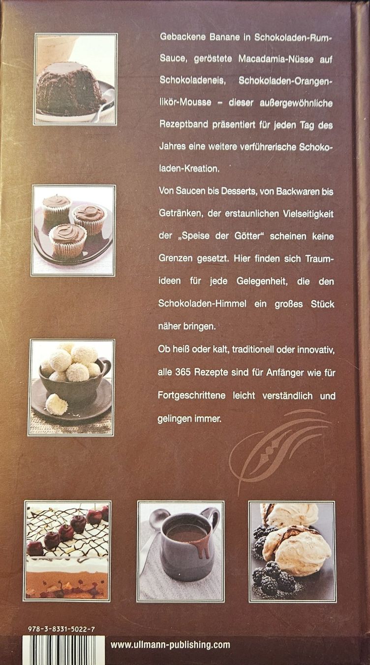 Libri: Schokolade - 365 unwiderstehliche Rezepte – Usato da Oberramsern venduto da Heinzelfrau 1