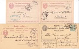 1873/1907, 11x 5 + 10Rp. Ganzsachen