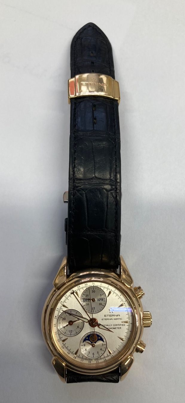 Eterna Uhren: Eterna Golduhr 750 Vollkalender Chronograph – Gebraucht aus Sempach von Pablonsky 1