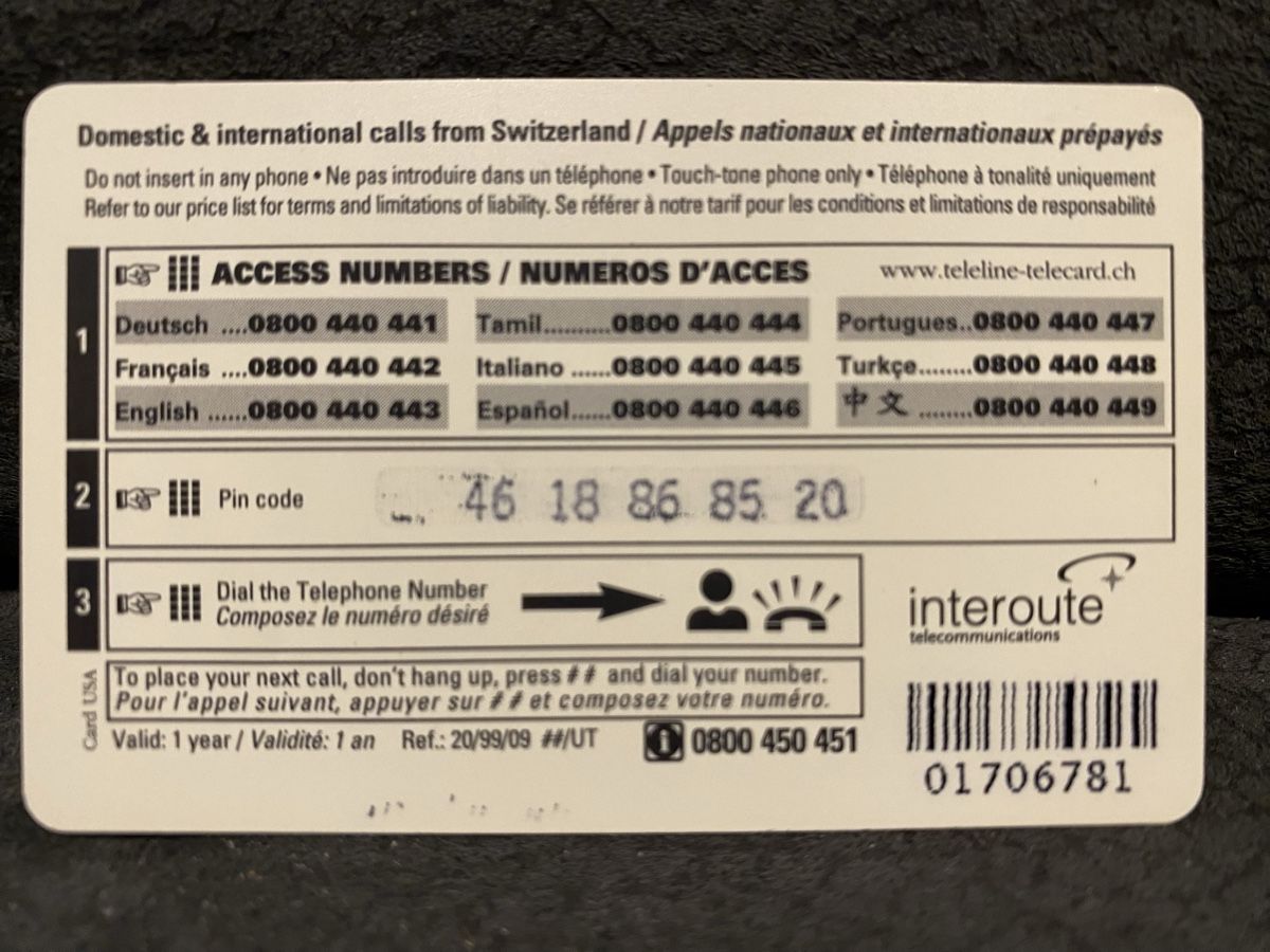 Telefon- & Taxkarten: Teleline – Gebraucht aus Lausanne von babacard10 1