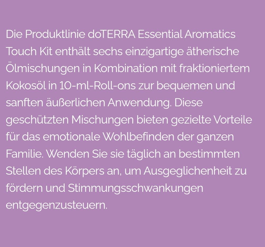 Doterra Oli essenziali: Dõterra Essential aromatics Touch – Nuovo e nell'imballaggio originale da Lyss venduto da Infinia 1