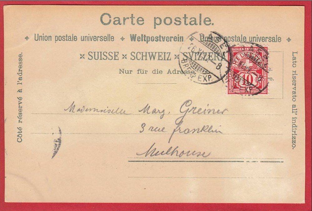 Cartoline postali: RHEINFALL, LITHO MIT GLITZERBELAG, 1899 – Usato da Grüningen venduto da Kartenlaube 1