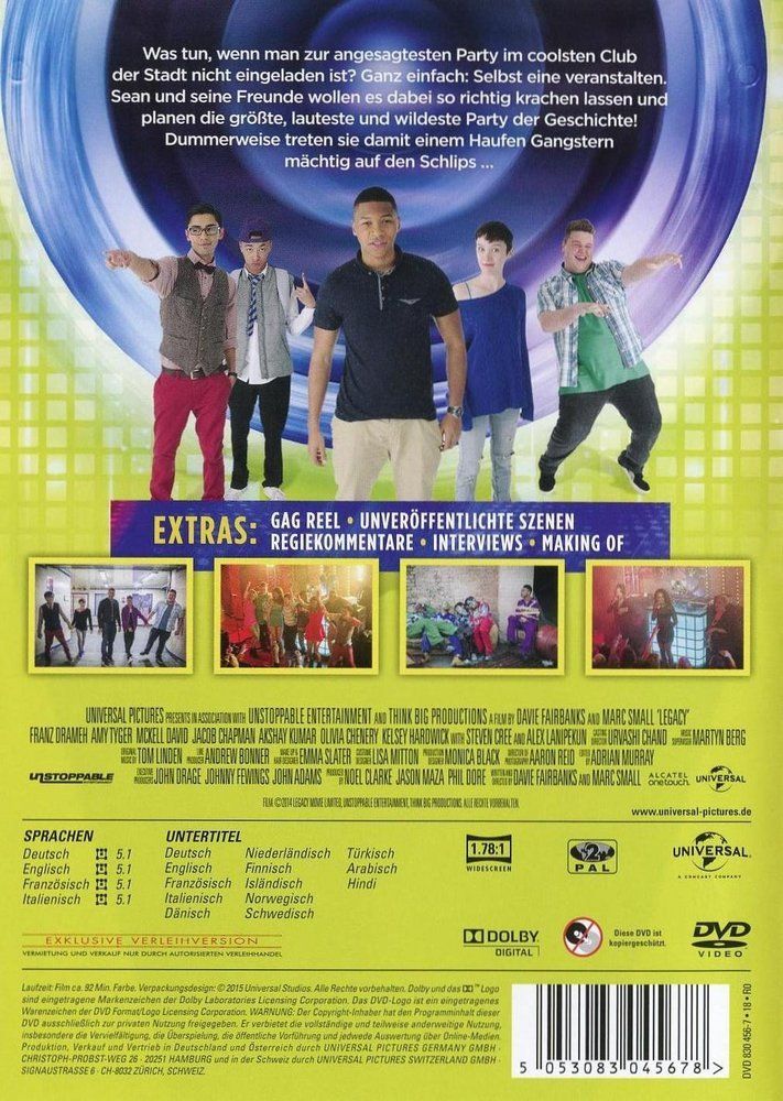 Tutti i DVDs: LEGACY - DIE MEGAPARTY – Usato da Ebikon venduto da Moviefreak01 1