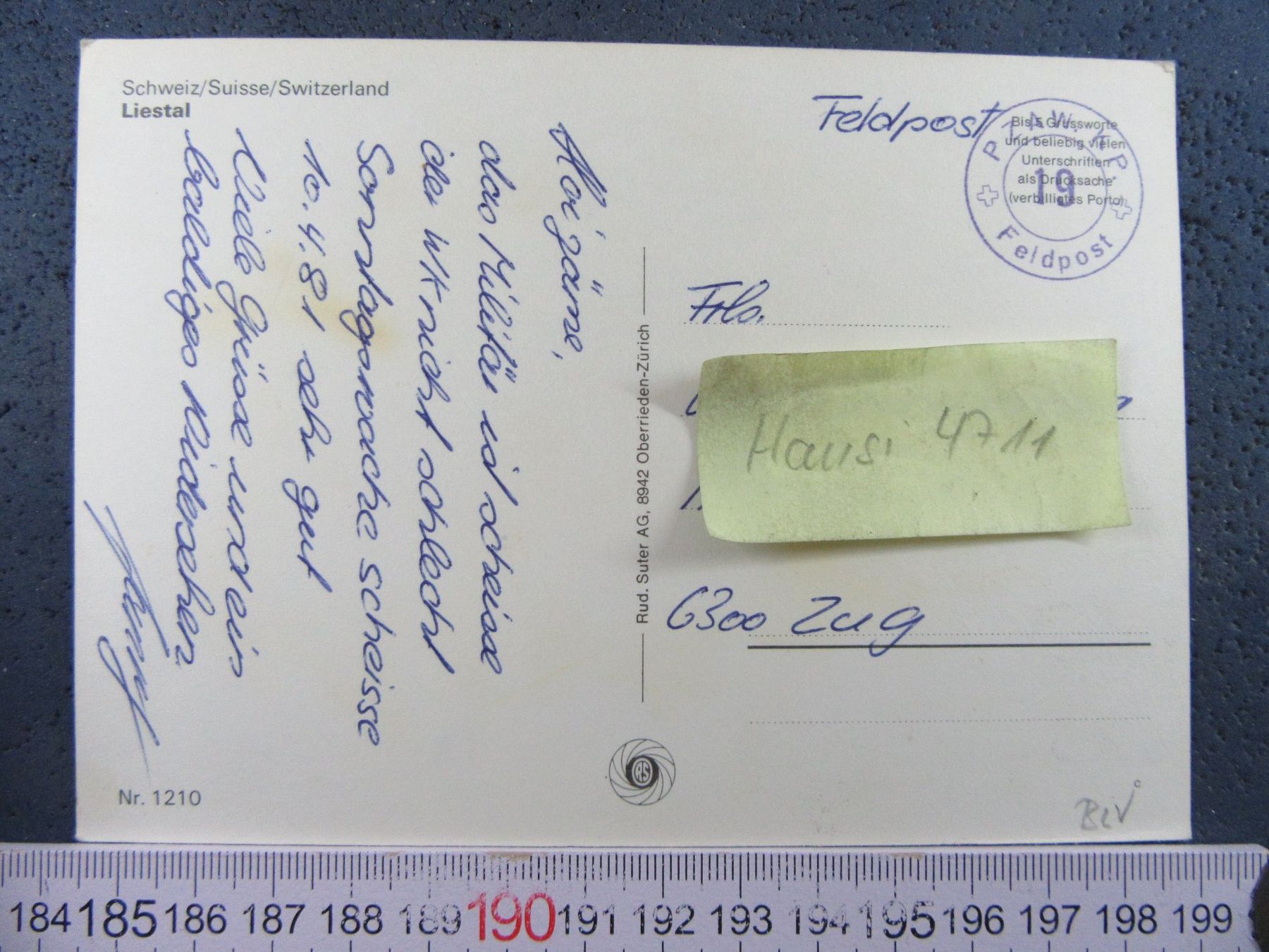 Cartoline postali: LIESTAL BL AK FELDPOST – Usato da Ettingen venduto da Hausi4711 1