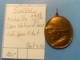 SUISSE : MEDAILLE 1918 DON NATIONAL SUISSE