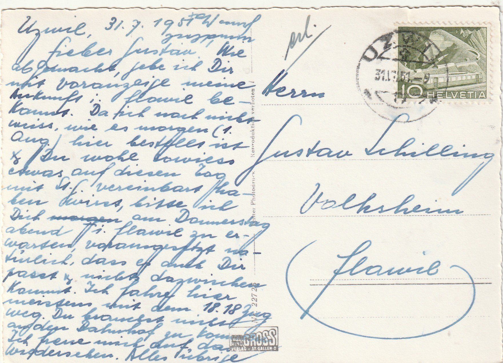 Cartoline postali: Oberuzwil – Usato da Rorschacherberg venduto da fratovi2 1