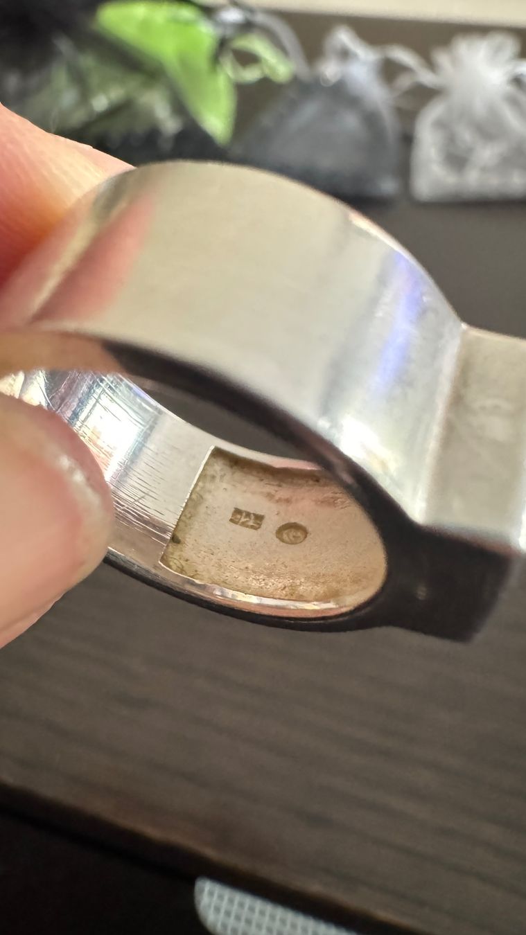 Anelli: Silberring 925 gebürstet mit Peridot Edelstein – Usato da Hinwil venduto da Pumuckel8 2
