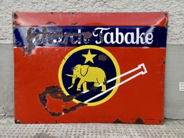 ALTES REKLAME EMAILSCHILD SCHÜRCH TABAKE