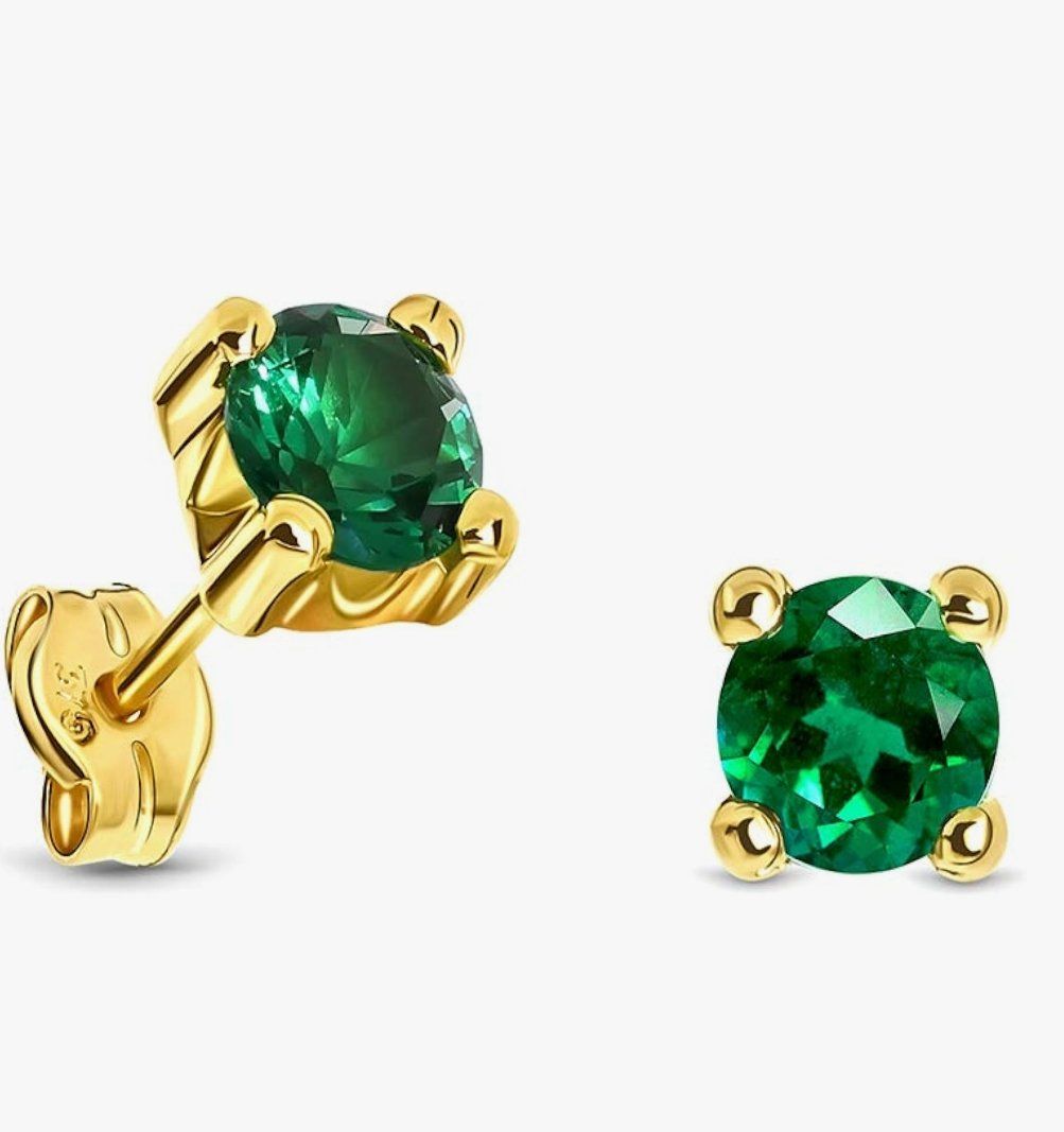 Orecchini pendenti & Orecchini a lobo: Ohrstecker Gold 9k Smaragd – Nuovo e nell'imballaggio originale da Hemmental venduto da Schmuckwelt2