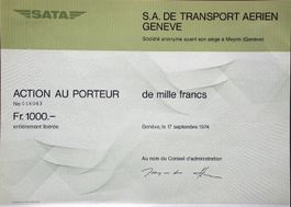 Sata SA de Transport Aérien Genève - 1974