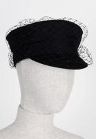 Christian Dior Hut, Schwarz mit Schleier - Grösse 58