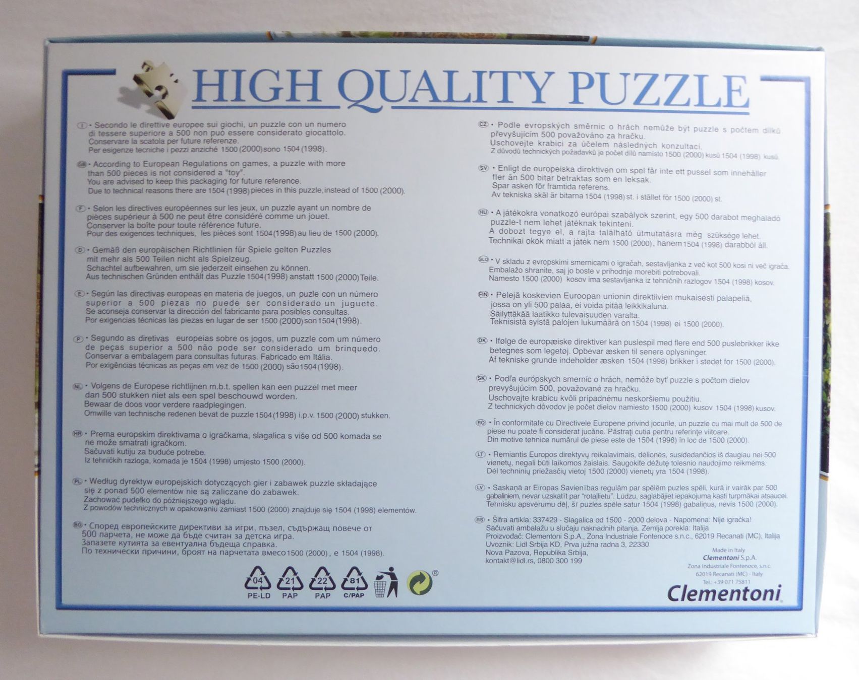 Clementoni Puzzle: Clementoni PUZZLE - Leopard – Usato da Mauren venduto da Yeelen 2