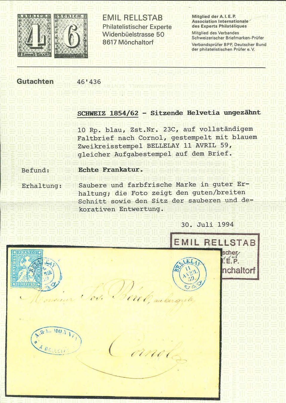 Tutti i francobolli: Luxus-Strubel-Brief von BELLELAY! – Usato da St. Gallen venduto da MuellerFamilyOffice 1