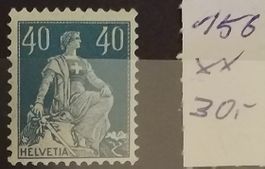 MA254) 156, Sitzende Helvetia postfrisch Kt. 30.-