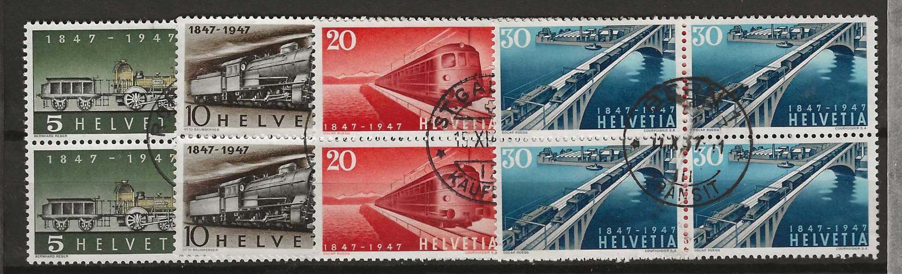 Tutti i francobolli: B0277 - 100 ans CFF  B4 obl. – Usato da Trélex venduto da Phil_Albert