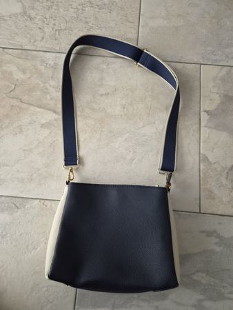 Umhängetasche Accessorize blau, weiss, braun / neuwertig 