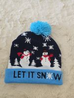 Wintermütze mit LED Licht Schneemann Motiv Christmas
