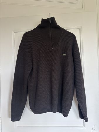 Lacoste Wollpullover Gr. L Dunkelbraun