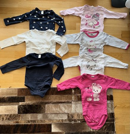 7 Langarmshirts/Bodys Grösse 86, Top Zustand!