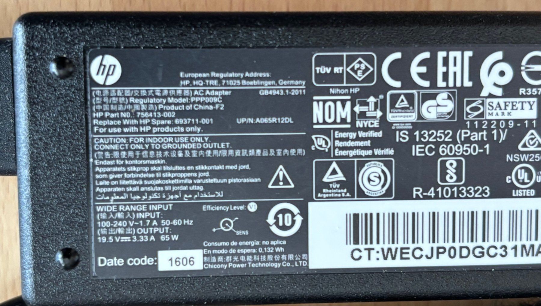 Hewlett Packard Chargeur: HP Netzteil PPP009C – D'occasion à Bassersdorf par Antaris01 1