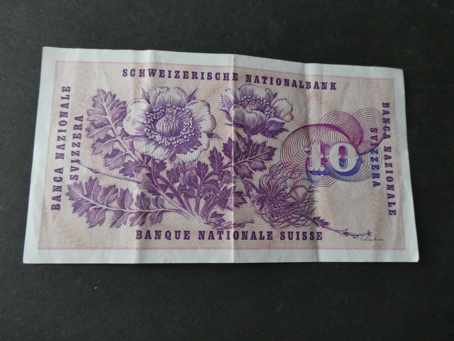 Billets de banque: Schweiz 1977, 10 Franken – D'occasion à Hinterforst par Rohusri 1