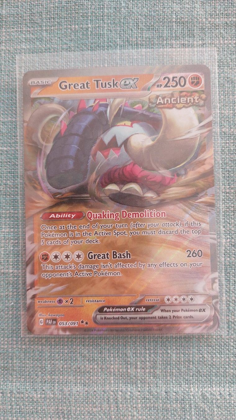 Pokémon Carte collezionabili: Great Tusk ex Paldean Fates – Nuovo (secondo la descrizione) da Bellinzona venduto da Pagur