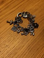 Charm-Armband, Modeschmuck, Silberfarbe, viele Anhänger