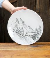 Geschirr, Teller Bergmotiv, neu, 4er Set Lumière des Alpes
