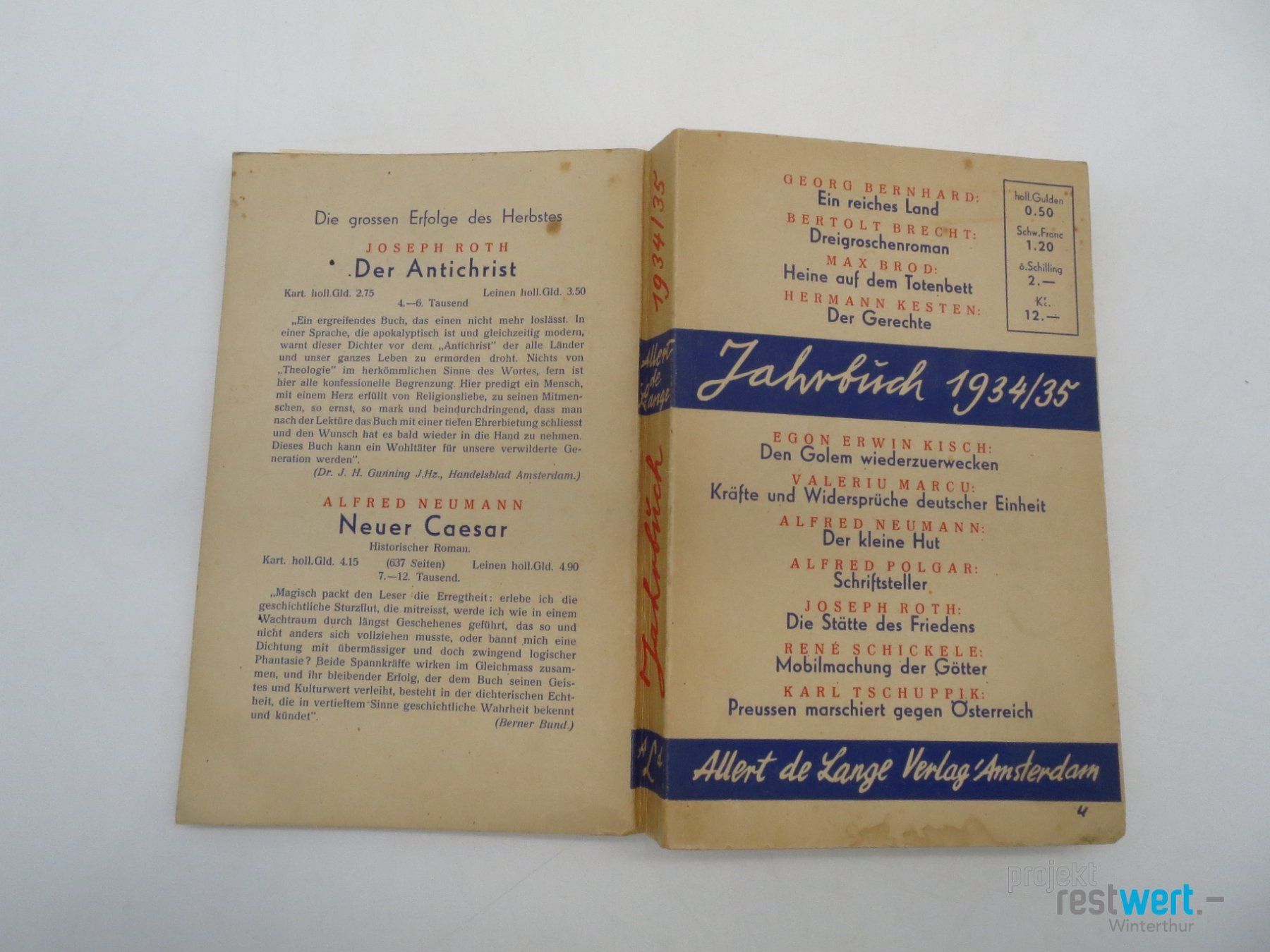 Libri: H.K & W.K - Jahrbuch 1934/35 – Usato da Winterthur venduto da Restwert_Winterthur 1