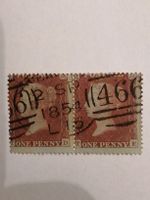 One Penny Red 1855,Platte 24, Paar 
