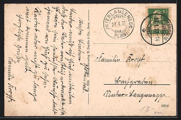 Cartoline postali: AK Thun, Rathausplatz mit Brunnen, 1922 – Usato da Berlin venduto da bartko-reher 1