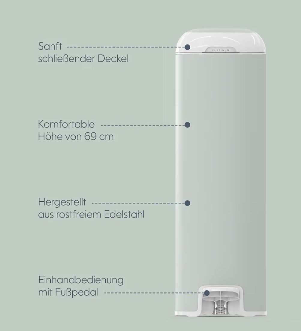Secchi per pannolini & Pannolini: Diaper Genie Platinum Windeleimer Edelstahl – Nuovo (secondo la descrizione) da Hombrechtikon venduto da 401arnold 1