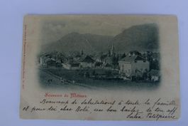 Postkarte Souvenir de Môtiers, Valle de Travers, 10.1.1899