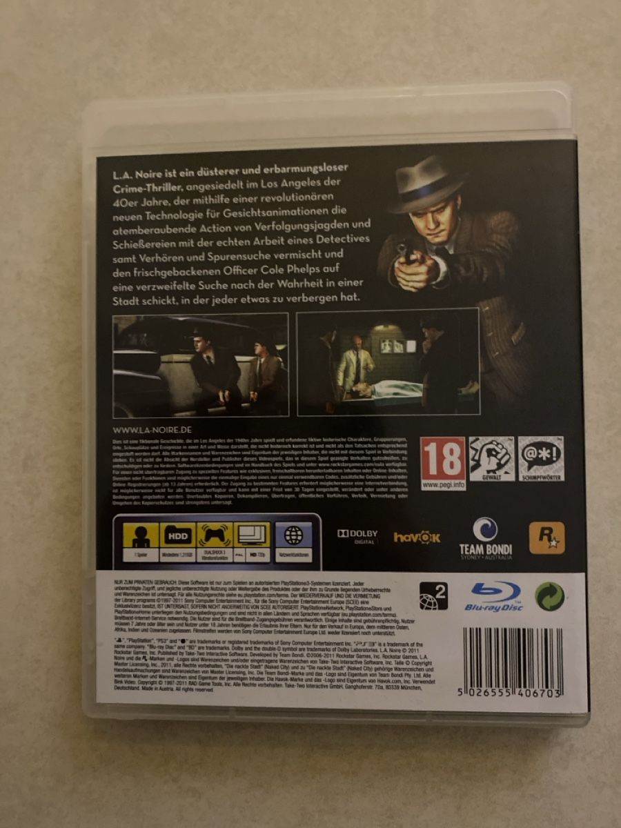 Sony Giochi: L.A. Noire für PS3 – Usato da Suhr venduto da SchnapperCH 1